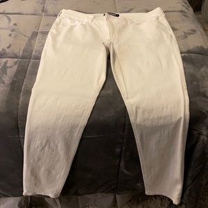 High rise White denim jeans